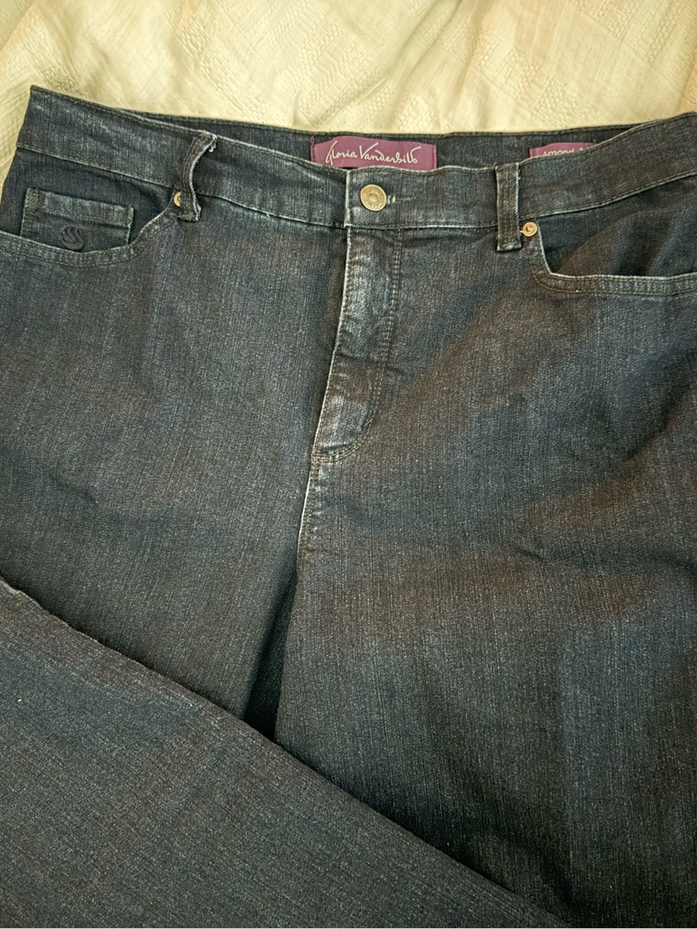 Gloria Vanderbilt Classic High-Rise Women's Jeans in dark blue sz 14